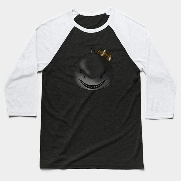 Shark is King Baseball T-Shirt by dann